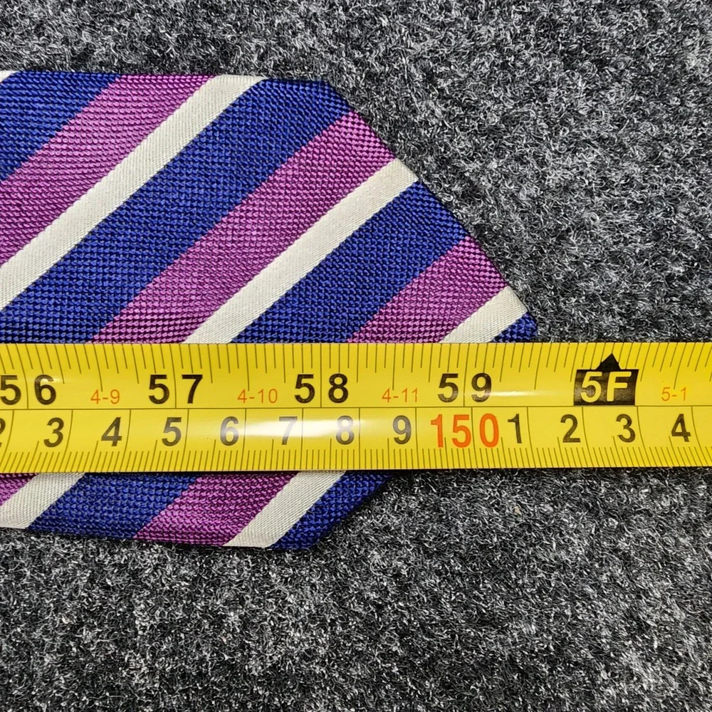 Brooks Brothers Necktie Mens OS Purple Navy Blue Silk Repp Stripe Made in USA